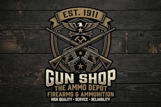 design a bold gun shop  logo for your brand