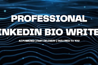 write your professional linkedin bio using ai