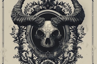 draw a detailed dark art illustration