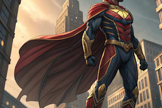 make premium superhero caricature character