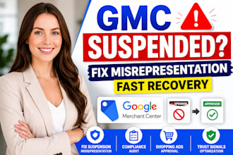fix google merchant center suspension and misrepresentation and shopping ads fix
