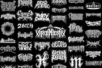 design technical death metal for your logo and name