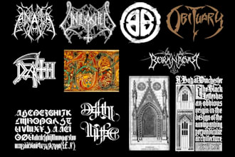 design technical death metal for your logo and name