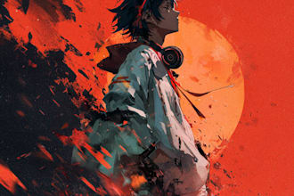 draw an anime album cover art music