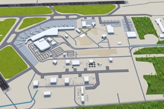 create custom 3d airport scenery, signage and high quality msfs airport layout