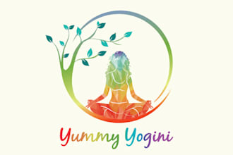 do holistic health wellness and yoga logo design