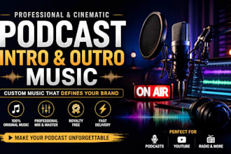 compose cinematic podcast intro and outro music that sounds professional