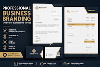 design professional business card, invoice and letterhead for your brand