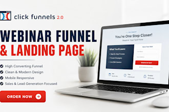 design clickfunnels webinar funnel and high converting landing page