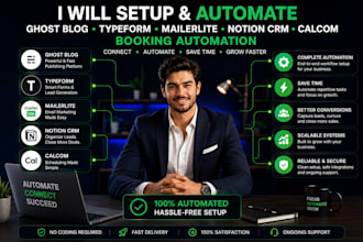 setup ghost  blog typeform mailer lite notion crm calcom  booking automation