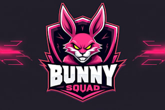 design awesome bunny head mascot logo just in 12 hours