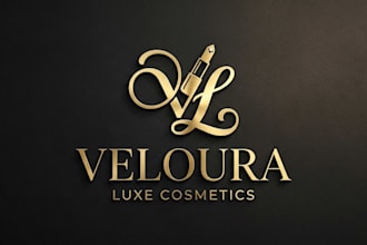 design a luxury lipstick brand logo for your cosmetic business