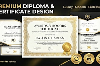 create professional diploma award school certificate design make cover letter