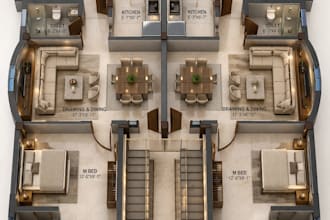 autocad 2d floor plan design and architectural plans