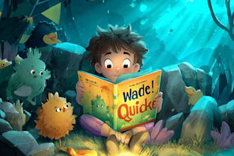 design a beautiful childrens book cover illustration
