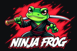 design awesome ninja fog mascot logo with express delivery