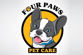 design professional vet pet care company logo
