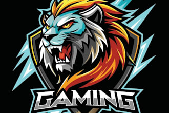 design a powerful lion mascot logo for esports, gaming, sports and brands