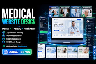 medical website design, healthcare website, dental website, therapy website