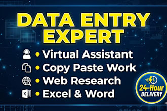 do professional data entry, web research, and copy paste work
