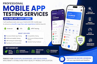 provide expert android and ios app testing services