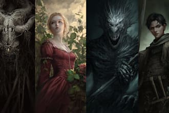 illustrate horror monsters and characters for you