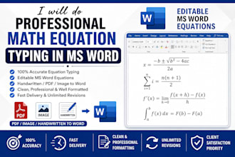 do professional math equation typing in ms word