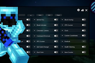 do a custom minecraft hack client with custom branding