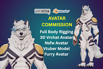 do 3d vrchat avatar anime vtuber model furry nsfw avatar commission avi setup