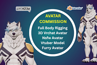 do 3d vrchat avatar anime vtuber model furry nsfw avatar commission avi setup