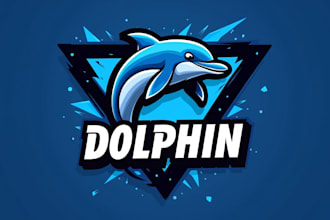 design outstanding dolphin mascot logo with unlimited revision