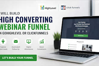 build high converting webinar funnel in gohighlevel or clickfunnels