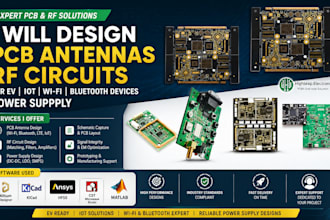 design pcb antennas rf circuits for ev iot wi fi bluetooth devices power suppply