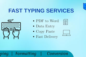 do fast typing work pdf to word and data entry