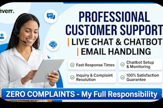 expert in customer support live chatbots and email handling twenty four service