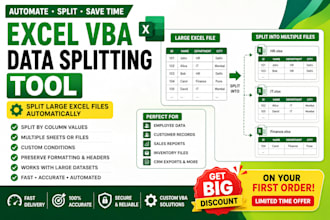 create excel vba tool for data splitting
