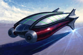create concept art for a scifi spaceship or a car