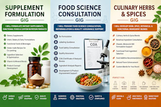 do supplements formulation, recipe developer, food scientist
