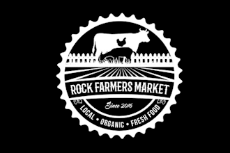 design farmers market cow chicken goat logo