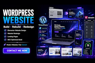 build rebuild wordpress website, design, redesign wordpress website, elementor