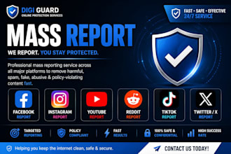 do mass report facebook instagram youtube reddit tiktok twitter by dmca