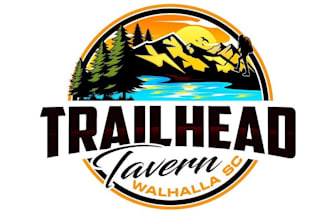 design travel, tourism, vacation, adventure and outdoor hiking logo