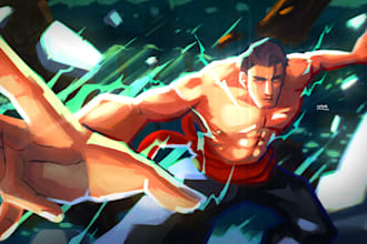 create a splash art or banner for your character