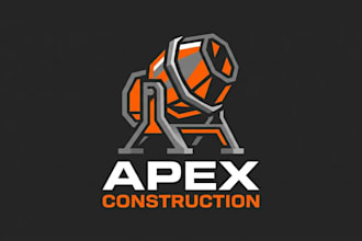 design a strong and modern concrete mixer logo for your construction brand