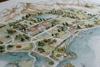 do custom watercolor wedding map