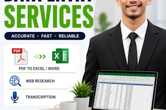 do accurate data entry, PDF to excel, accurate transcription
