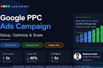 setup and optimize google PPC ads campaign to maximize your ROI