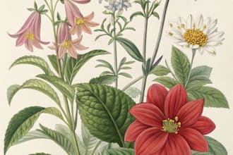 draw botanical illustrations of flowers, plants