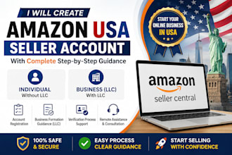 help you set up amazon USA seller account with or without llc