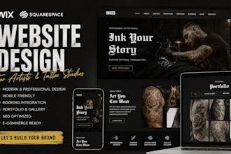 build squarespace wix websites for artists, wix tattoo website, wix ink website